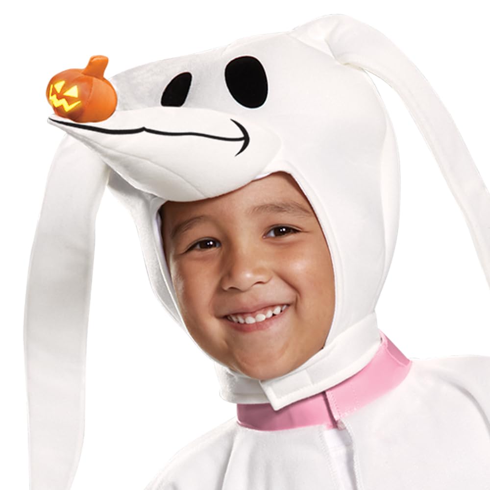 Disguise Disney Zero Nightmare Before Christmas - Disfraz para niños pequeños, color blanco, talla S (2T)