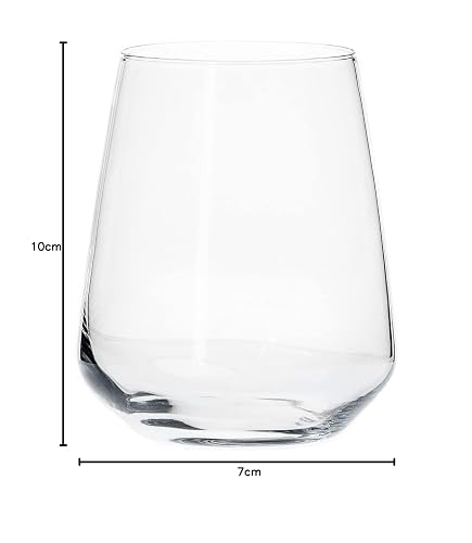 Borgonovo Contea Stemless - Juego De 6 Vasos De Vidrio De 490 Ml. Vaso Transparente de Cristal para Restaurantes, Fiestas, Bodas, Para Agua, Té, Helado, Cerveza, Jugo, Coctél, Limonada Set de 6 piezas
