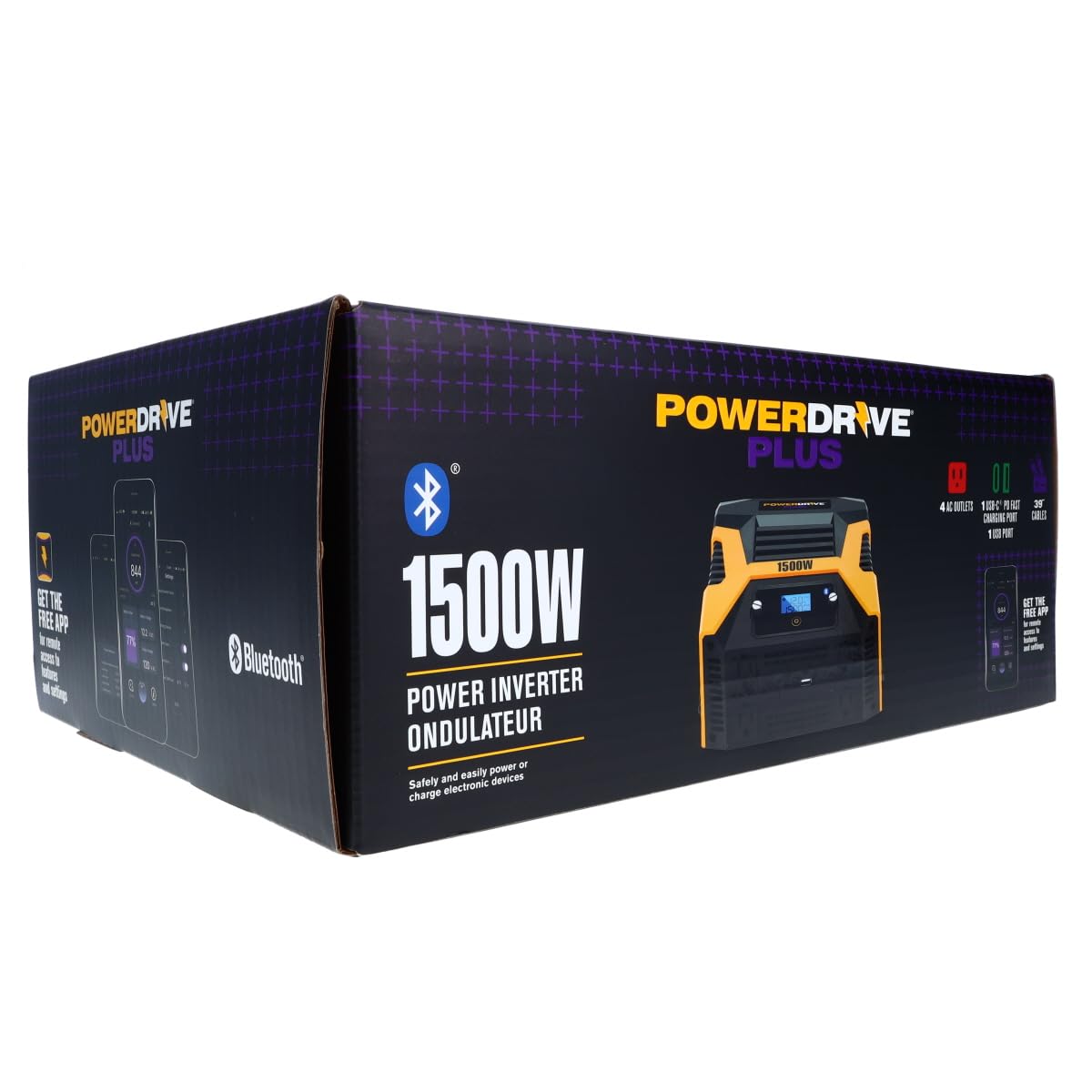 PowerDrive Plus PWD1500P Inversor de Potencia de 1500 W con tecnología inalámbrica Bluetooth(R) y Control Remoto