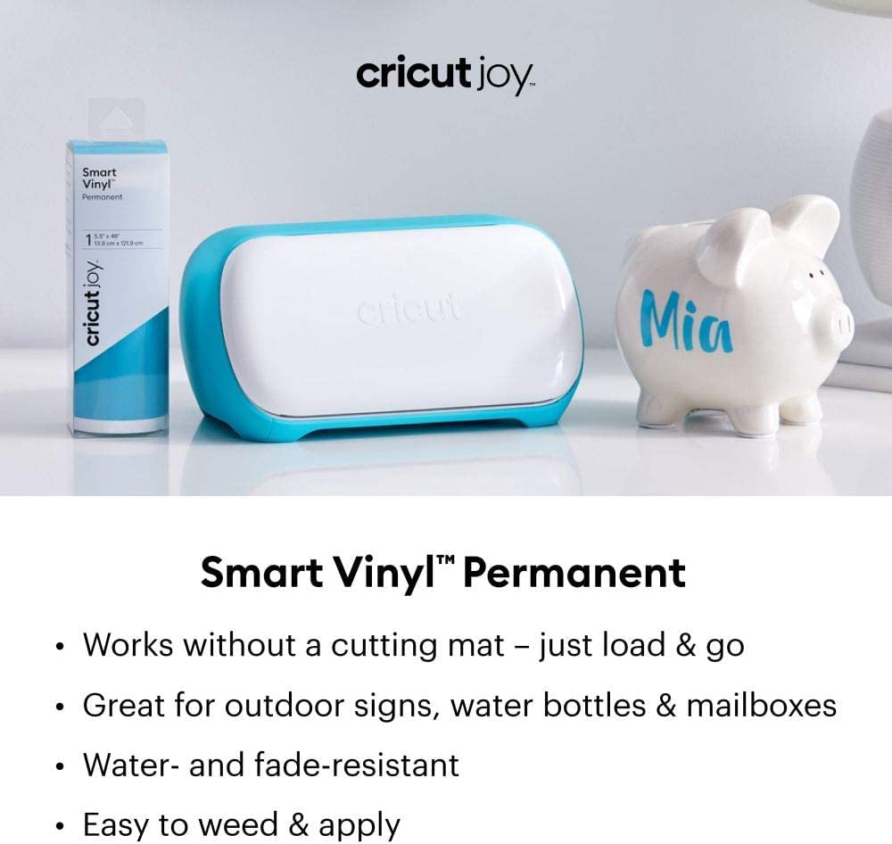 Cricut Vinilo mate permanente inteligente (5.5 x 120 pulgadas, amarillo maíz) para máquina Joy – corte sin mate para formas de hasta 4 pies y cortes repetidos de hasta 20 pies