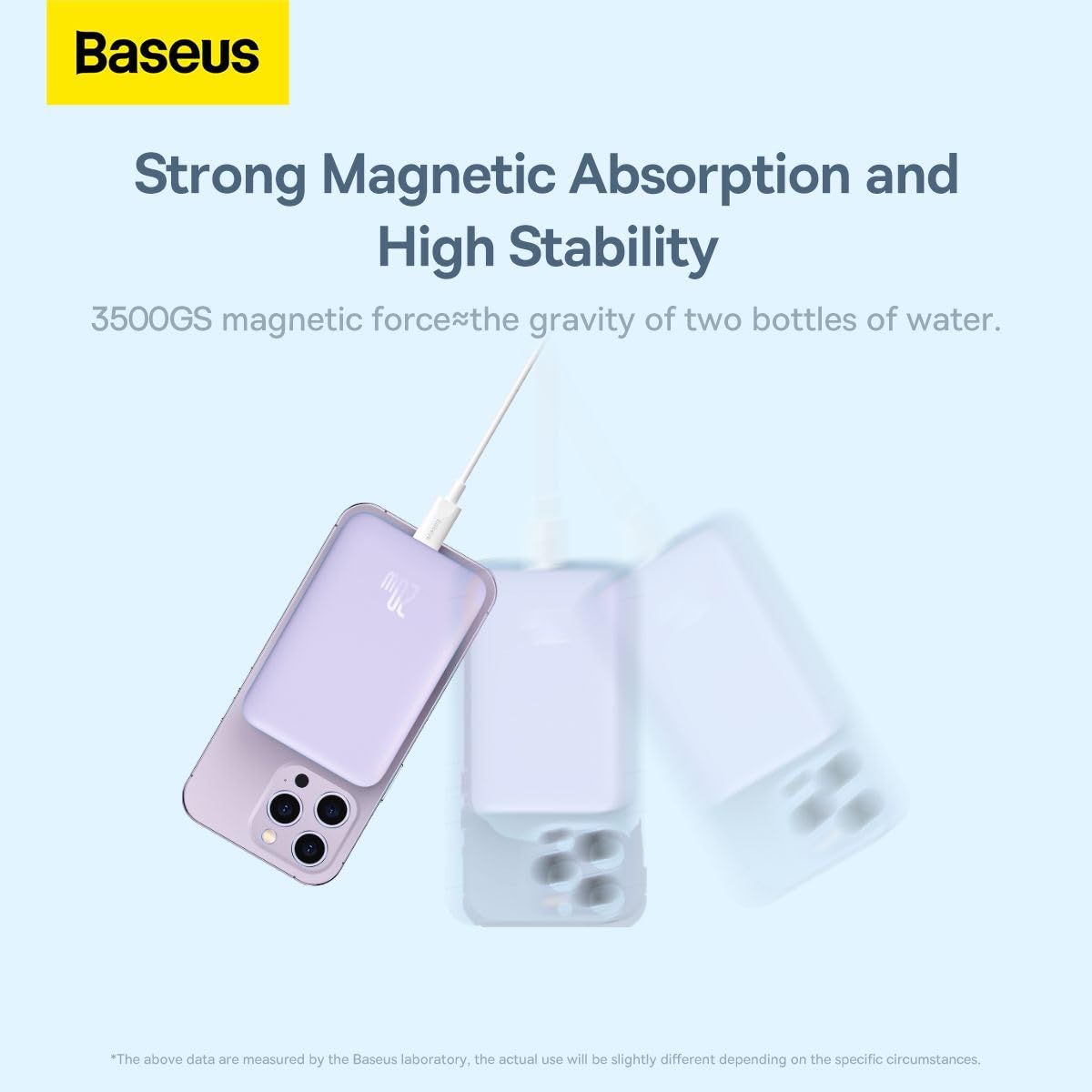 Baseus Mini Power Bank magnetica 10000mAh 20W de Carga rápida e inalambrica, Morado