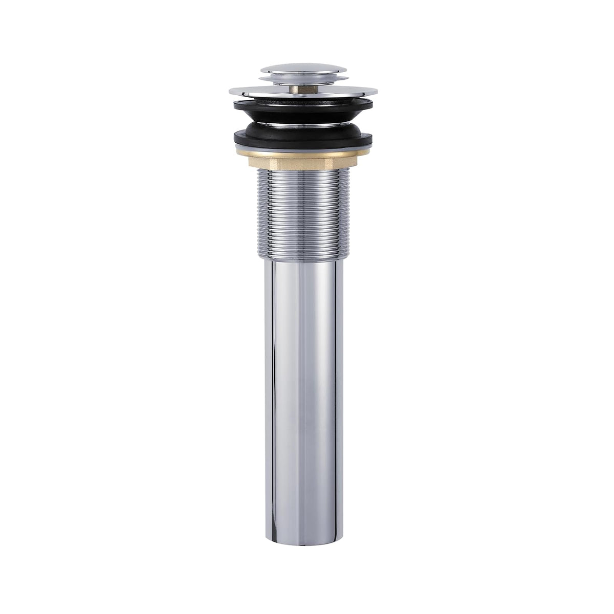Interceramic Desagüe Universal Pop-Up Grande con Rebosadero, de Latón para Máxima Durabilidad y Resistencia a Corrosión, Color Cromo Pulido - Cromo Pulido - Con rebosadero grande