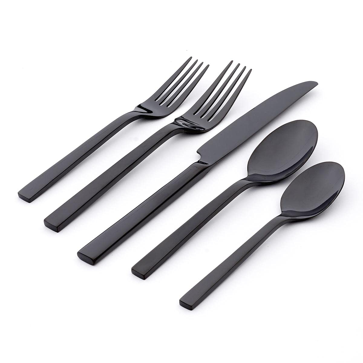 Oneida Chef's Table Black Juego de cubiertos de 20 piezas para uso diario, servicio para 4, 18/0 de acero inoxidable, juego de cubiertos