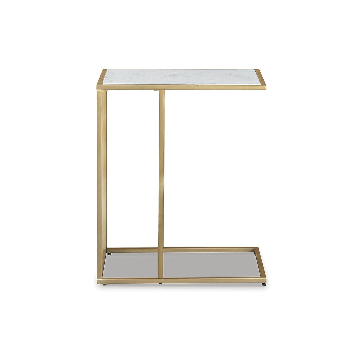 SIGNATURE DESIGN BY ASHLEY - Mesa de Acento Lanport - Color Blanco y Dorado