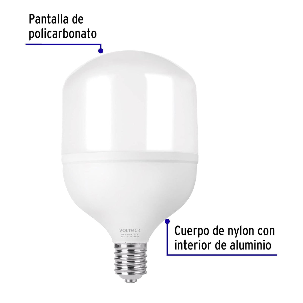 Volteck LED-750, Lámpara de alta potencia 70 W E39, luz de día