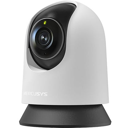 MERCUSYS MC210 Cámara de Seguridad WiFi Interior - Resolución 2K - Cobertura 360° - Visión Nocturna Infrarroja - Detección de Movimiento - Audio Bidireccional - 512GB - App