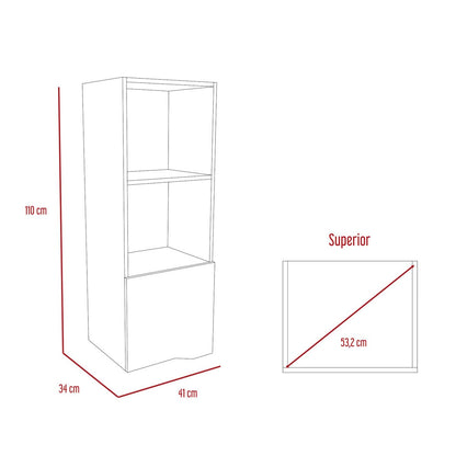 Espacio Excelsior - Espacio Klik KLIK Librero Auxiliar obregon armable, Color Duna con Taupe, Dimensiones 41 Largo X 34 Ancho X 110 Alto cm, Estilo contemporáneo, con Dos entrepaños y una Puerta abatible