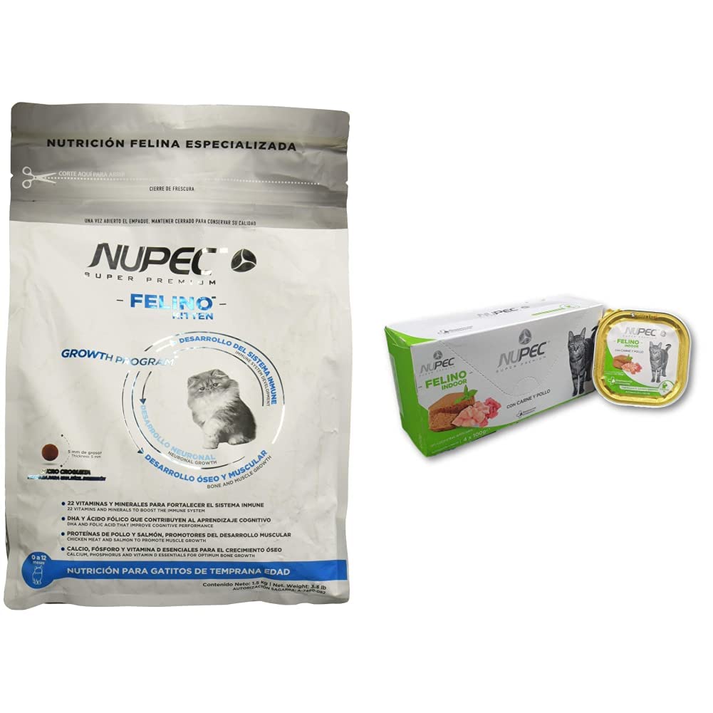 Nupec Alimento Seco para Gatito, 1.5 kg - Alimento Seco Gatito + Alimento Húmedo