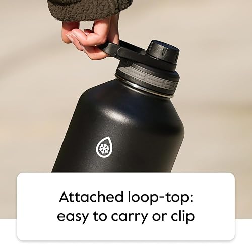 ThermoFlask - Juego de 2 botellas de agua con aislamiento al aspiradora de doble pared, 24 onzas, color fresa/blanco ártico