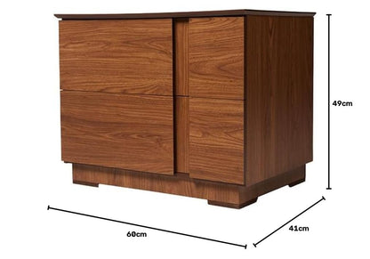 Buró Color Nogal con 2 Cajones con Corredera de Extensión y Estructura de Madera MDF.