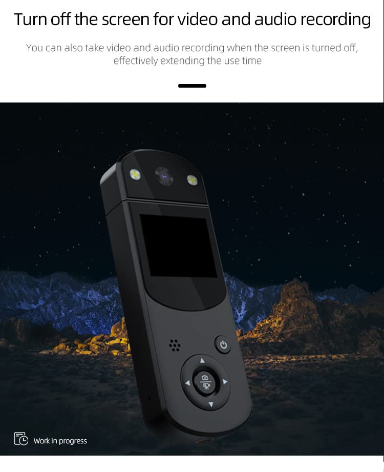 Auvce Digital de 1080P, Grabadora de Video Digital de Mano, Grabadora de Video de Acción Micro Multifuncional para Disparar，Tarjeta SD 32G