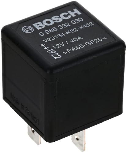 Bosch Mini Relevador Normalmente Abierto de 4 Pines, 12 V, 40 A, 0986332030