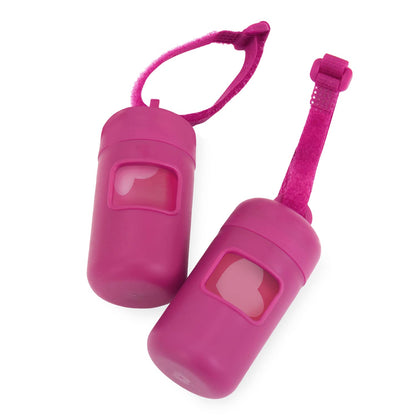 Best Pet Supplies Dispensador Reutilizable de Bolsas para Excremento de Perro, con Clip - Dispensadores de plástico (fucsia) - Paquete de 30