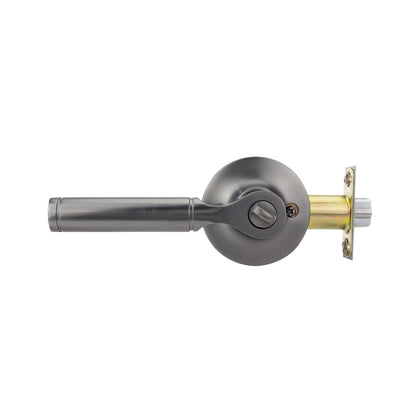 Phillips Manija Cedro Recámara GunMetal | Cerradura Tubular con Mecanismo Anti Tarjeta | Puertas 35-45mm Derecha e Izquierda | Incluye Llaves y Garantía
