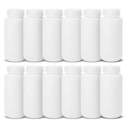 United Scientific 33409 - Botellas de reactivo de boca ancha de polietileno de alta densidad, capacidad de 500 ml (paquete de 12)