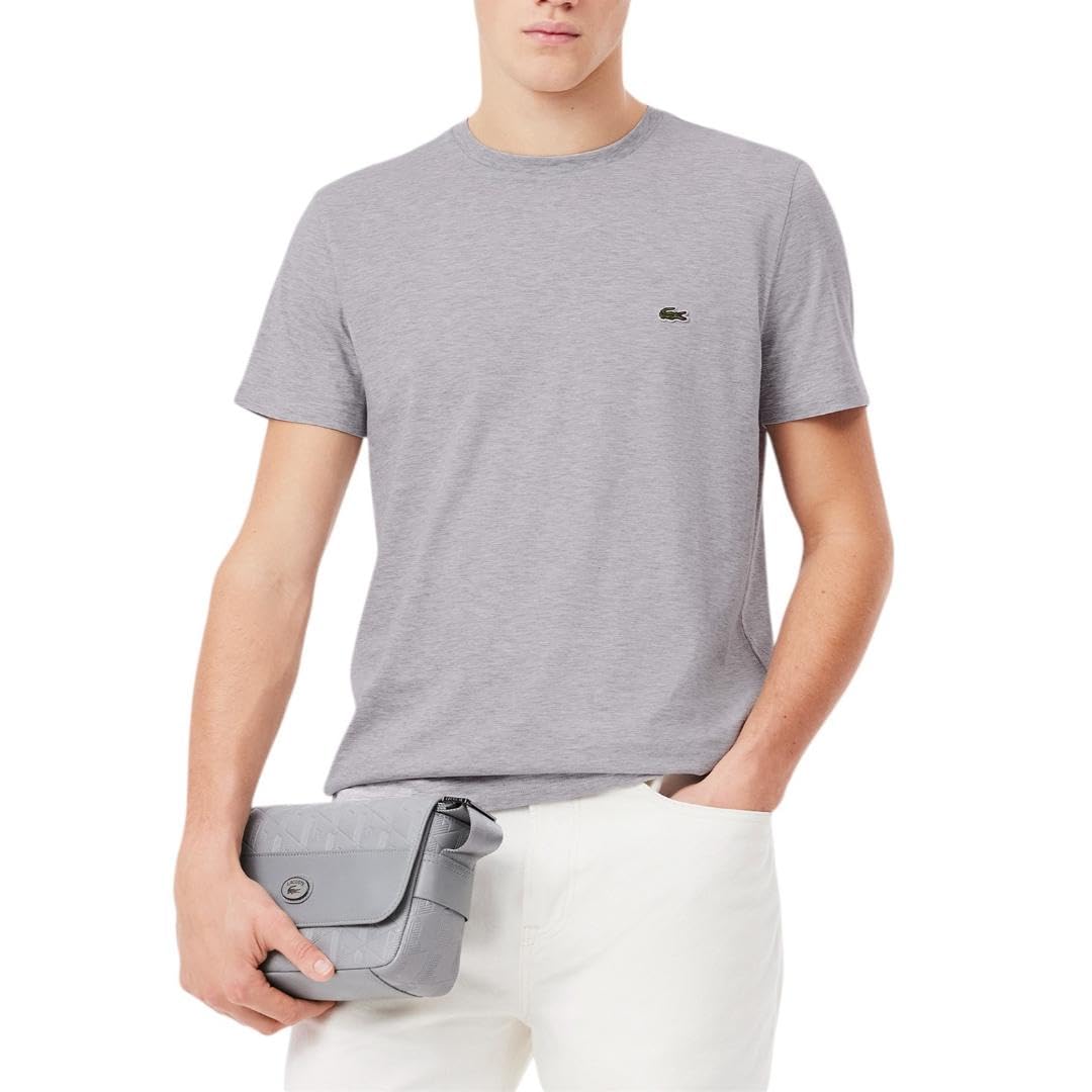 Lacoste Playera Clásica para Hombre, Cuello Redondo - XS - Plateado (Silver Chine)