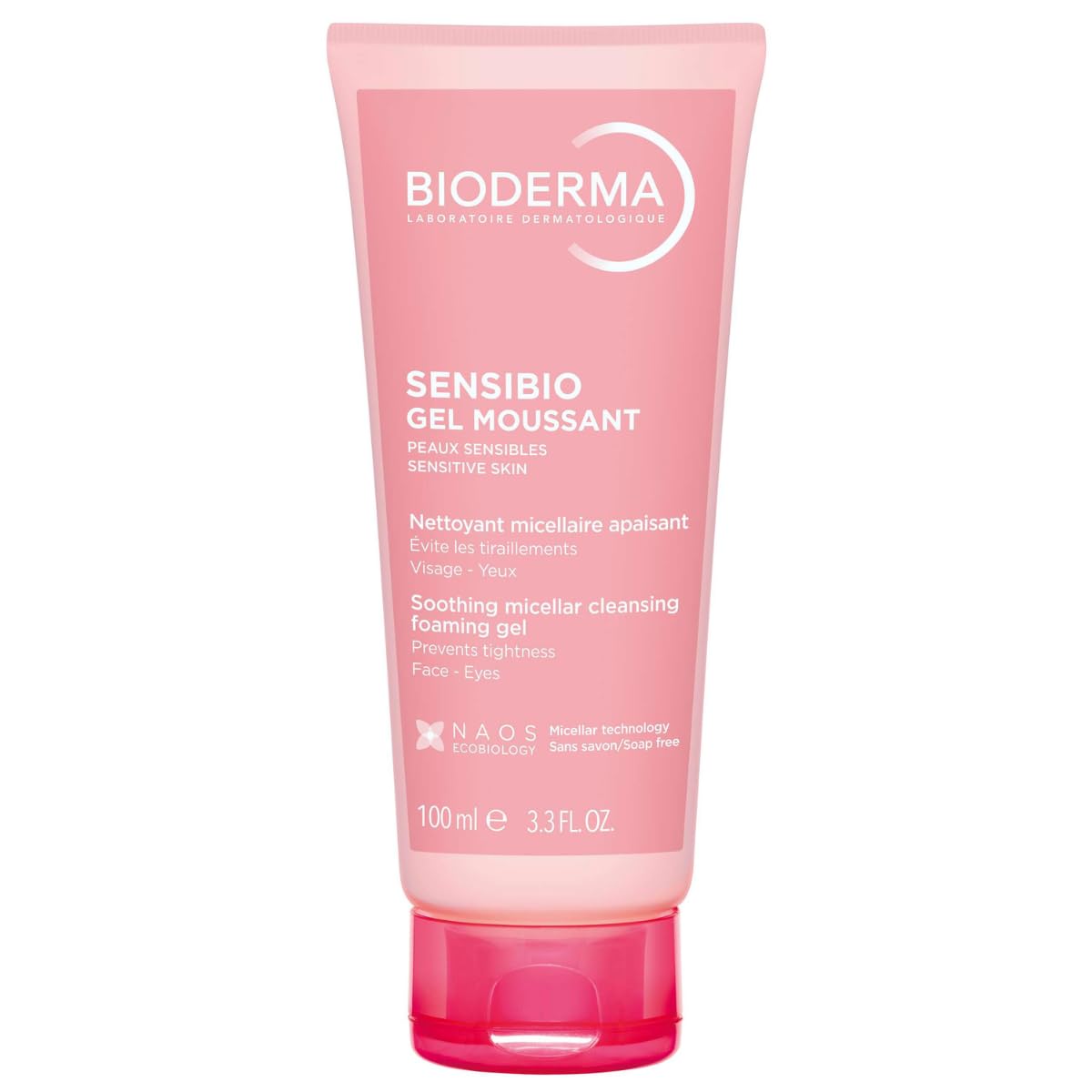 BIODERMA, Limpiador Facial, Sensibio Gel Moussant Micelar para Piel Sensible, Hidratación al instante, 100 ml