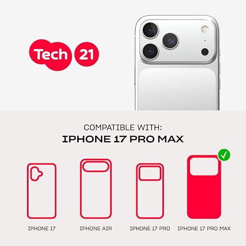 Tech21 EvoCheck - Funda para iPhone 17 Pro MAX, Color Ahumado/Negro, Funda Protectora Delgada, protección contra Impactos, Compatible con MagSafe