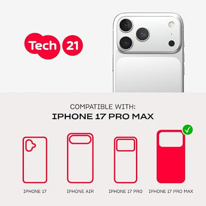 Tech21 EvoClear Funda para iPhone 17 Pro MAX - Transparente | Funda Protectora Delgada | Protección contra Impactos | Compatible con MagSafe