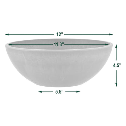 PSW Pot M30DC Collection - tazón de jardín Poco Profundo para suculentas, Bonsai, Jardines de Hadas, Hierbas, 12 Pulgadas, carbón Oscuro