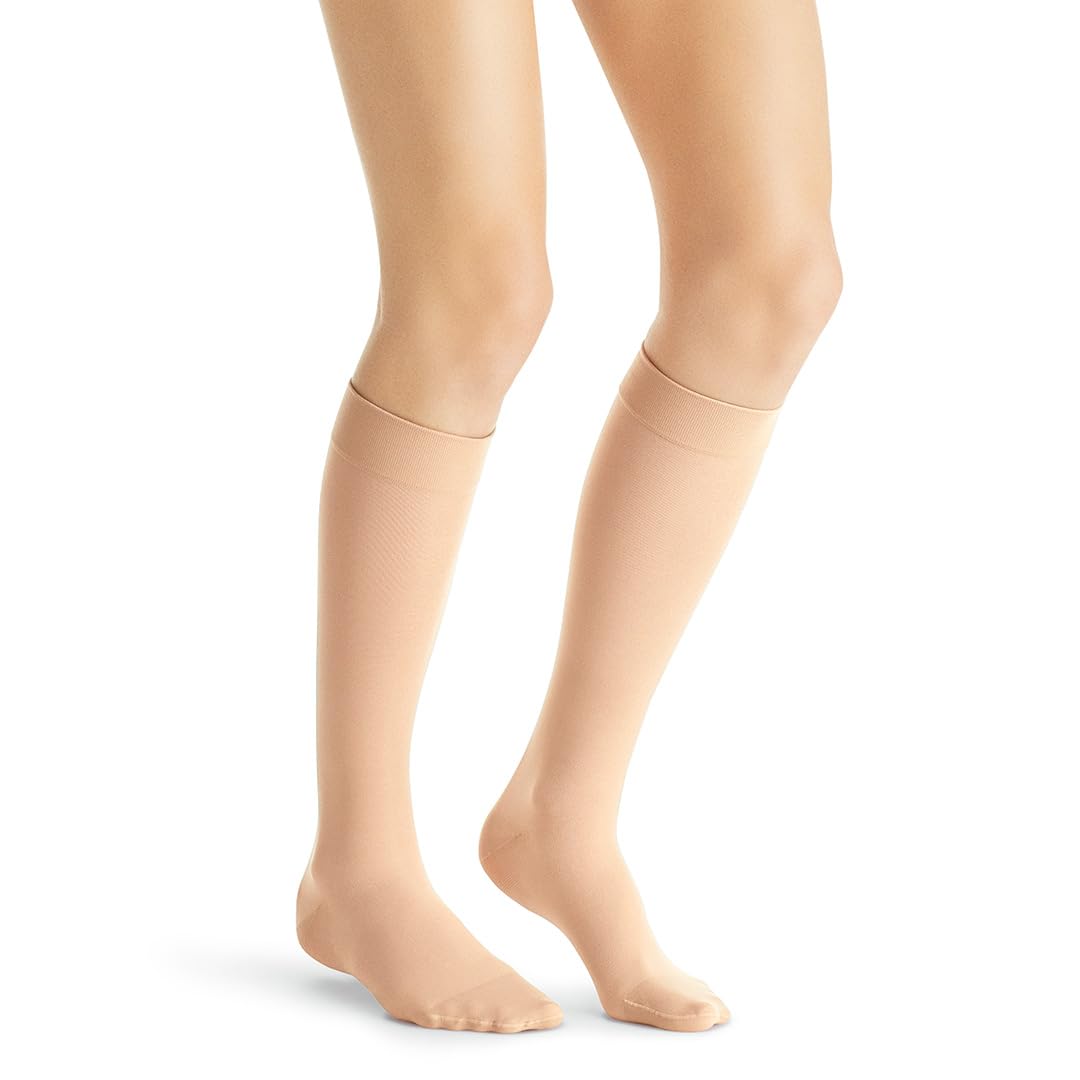 JOBST Ultrasheer Medias de Compresión Grado Médico 15-20 mmHg, Rodilla - Natural - Grande