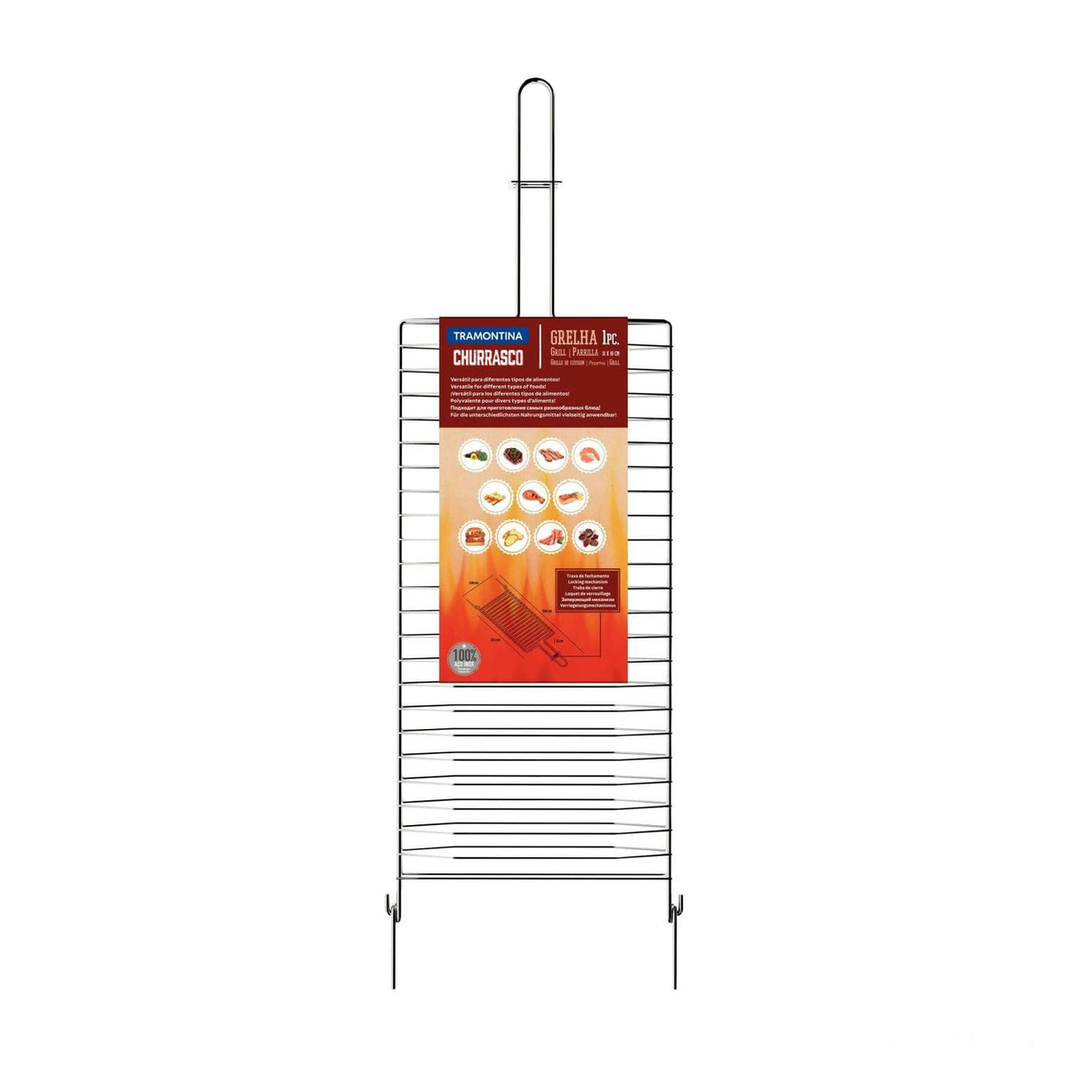 Tramontina - Parrilla Tramontina Churrasco en Acero Inoxidable 56x18 cm
