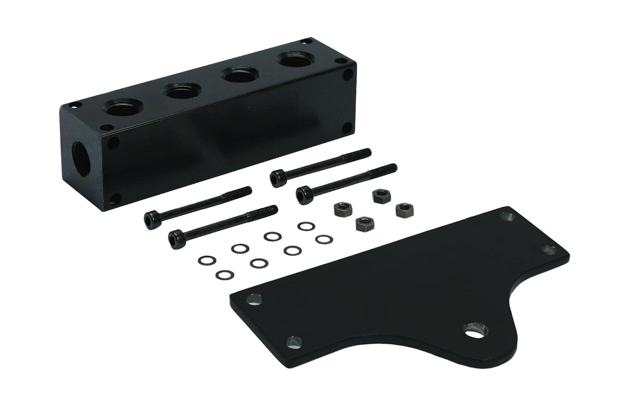 Viair Colector de 6 Puertos con Agujeros de Montaje 92820, Negro