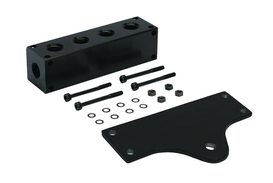 Viair Colector de 6 Puertos con Agujeros de Montaje 92820, Negro