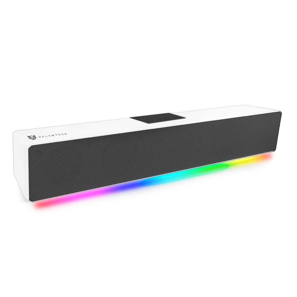 Glimm Bar BG585 Bocina Gamer, Soundbar con Bluetooth, Control Digital RGB, 10W de Potencia, Iluminación RGB (Blanco)