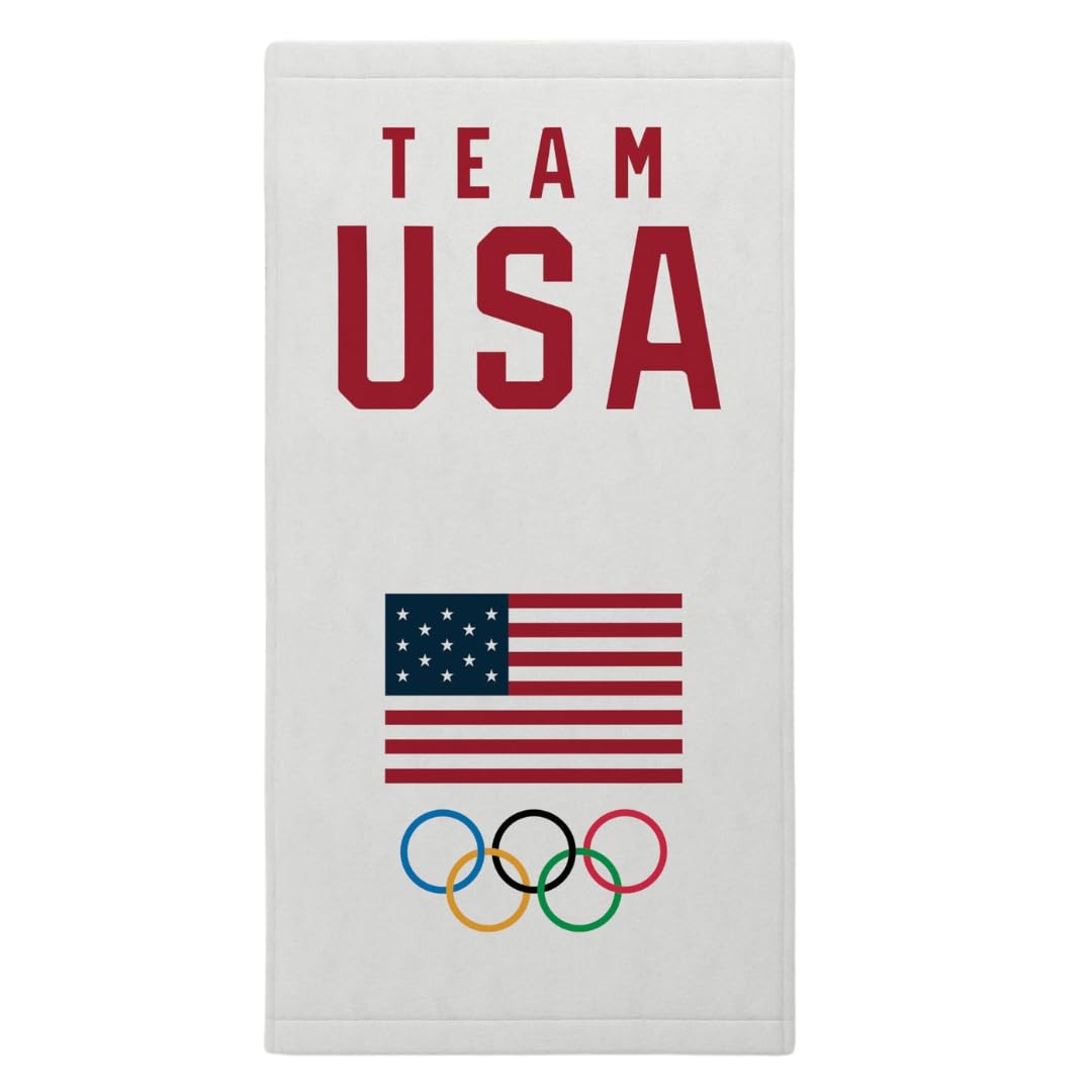 Franco Collectibles Team USA Paris Olympics - Toalla de baño de algodón súper Suave, 60 x 30 Pulgadas, (Producto con Licencia Oficial)