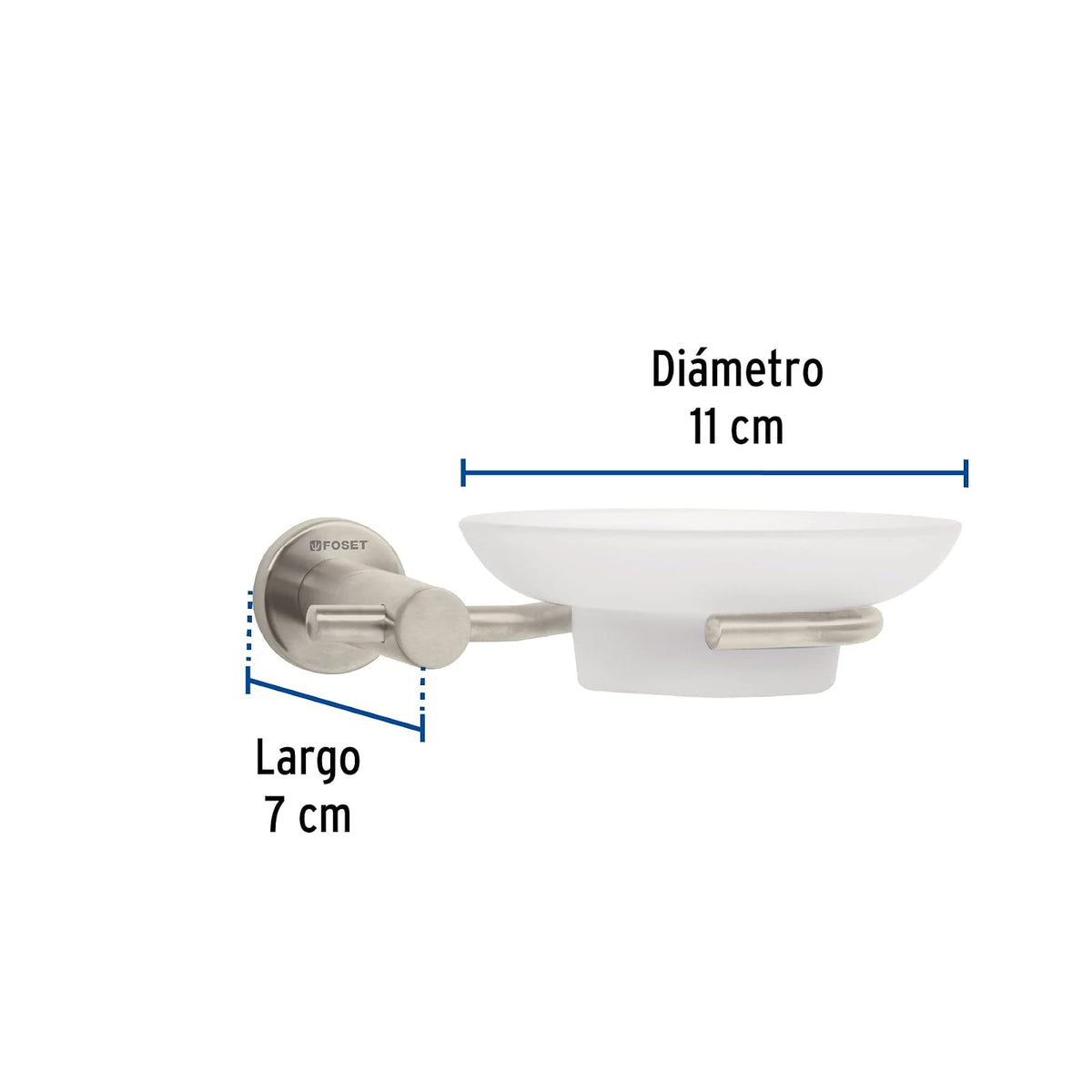 Foset Element ELA-74N, Jabonera con plato, acabado satín