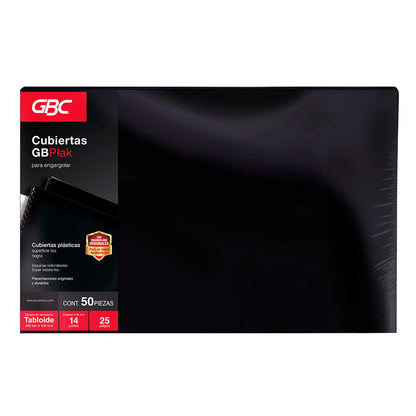 GBC P3604 Cubierta para Encuadernar Gbplak Liso Tabloide Negro