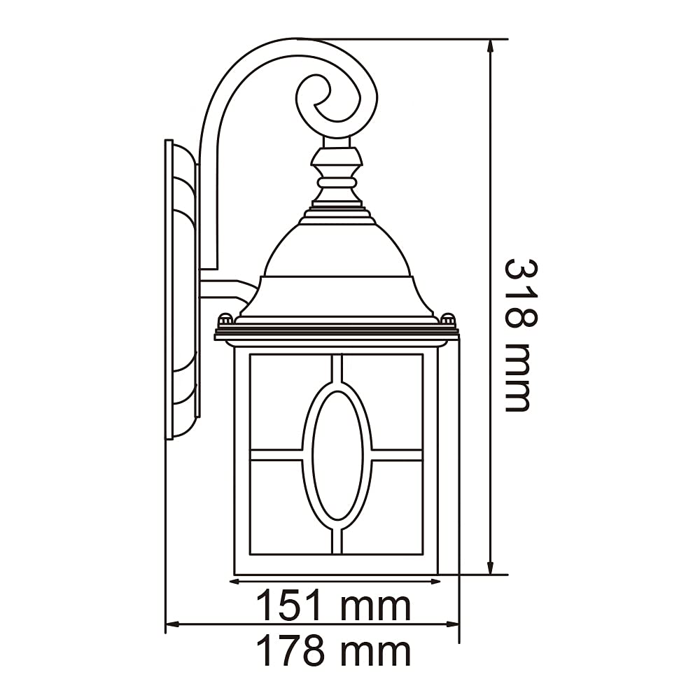 Tecnolite - Farol LED Exterior de Pared FTL-3420/S, Base E27, 20 W, IP 44, Satinado