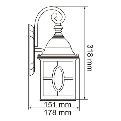 Tecnolite - Farol LED Exterior de Pared FTL-3420/S, Base E27, 20 W, IP 44, Satinado