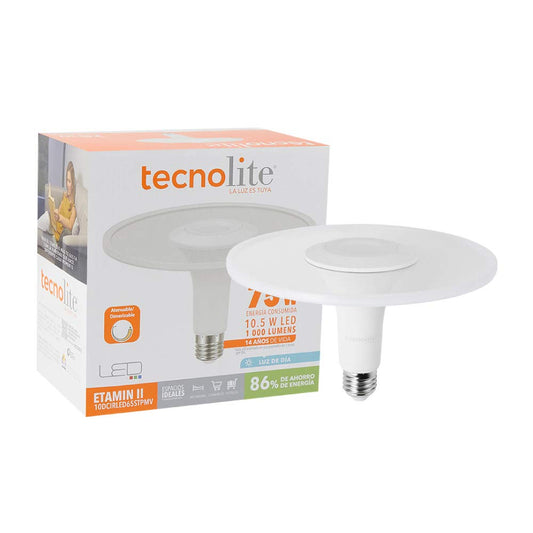 Tecnolite Foco LED E27, Luz Blanca Tecnolite 10DCIRLED65STPMV