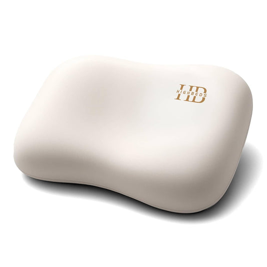 HighBeds Almohada para Dormir de Lado – Almohada Cervical de Cuello Suave y Ergonómica para Alivio del Dolor de Cuello, Funda de Almohada de Seda de Hielo sin Cremallera, Material Ecológico y Duradero