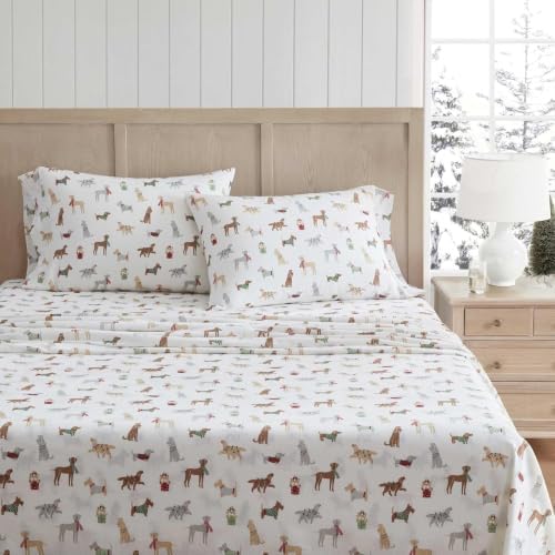 Martha Stewart - Sábanas de franela tamaño King, algodón antibolitas y resistente a las arrugas, suaves al tacto para comodidad en todas las estaciones, sábanas con fundas de almohada a juego y sábana