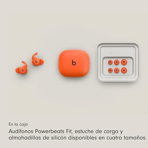 Beats - Powerbeats Fit - Audífonos inalámbricos para Entrenamiento con cancelación de Ruido, IPX4, hasta 30 Horas de batería con el Estuche de Carga, compatibles con Apple y Android - Rosa Intenso