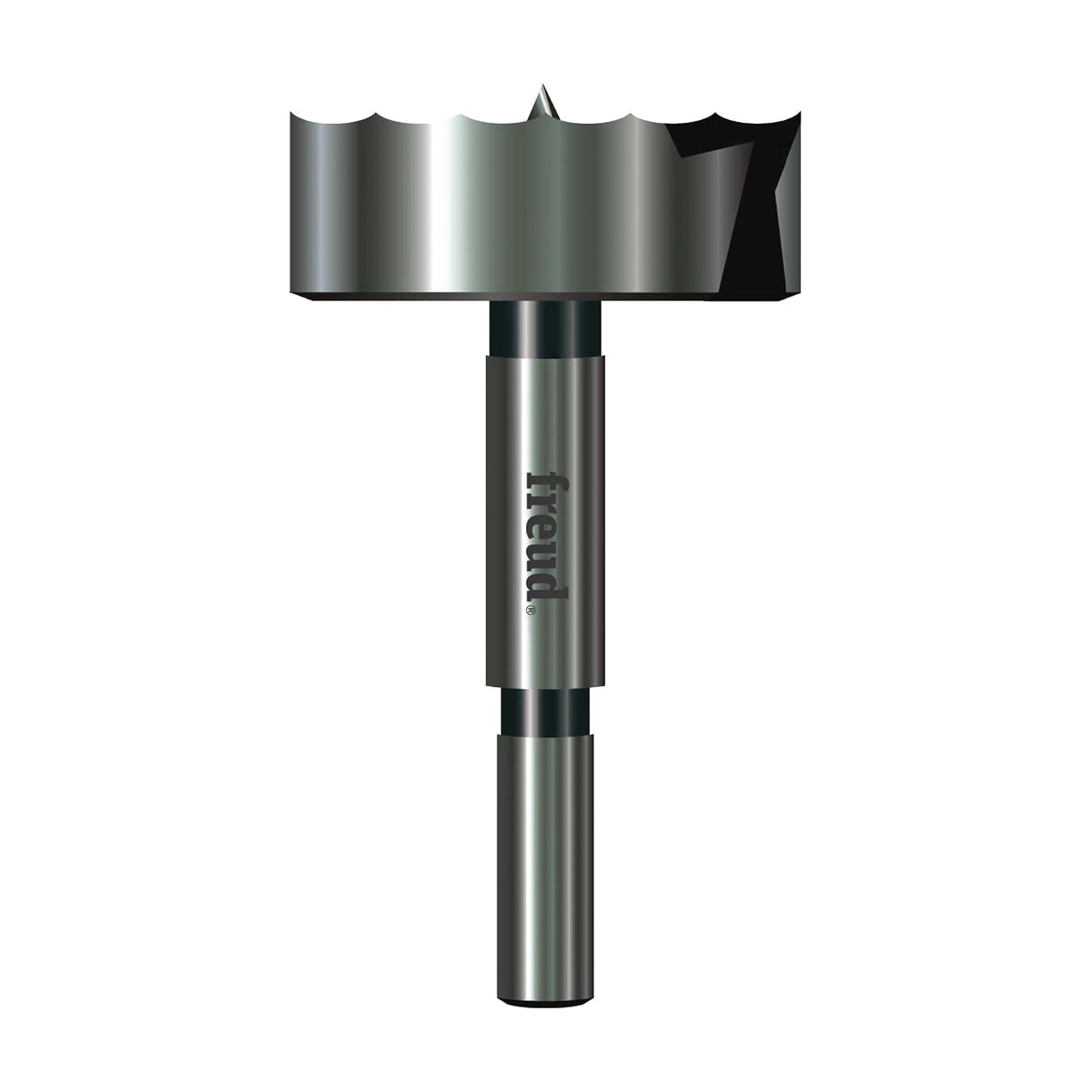 Freud Precision Shear Broca Forstner de borde dentado, vástago de 1-7/8 pulgadas por 3/8 pulgadas (PB-014) - Corte de precisión de 1-7 - 8 pulgada por broca Forstner de 3 - 8 pulgada de vástago dentado de borde dentado