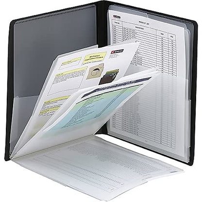 Smead Organized Up Organizador de múltiples bolsillos, ocho bolsillos, tamaño carta, Negro