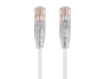 Monoprice Cable Ethernet Cat6 SlimRun 0.9 m (3 pies), Morado - 50ft - Blanco