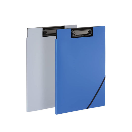 Oxford 82177 - Folio para portapapeles con almacenamiento, 4 bolsillos, 2 unidades de colores (gris/negro, azul/negro), gran enfermería, oficina, portapapeles para aula (82177)