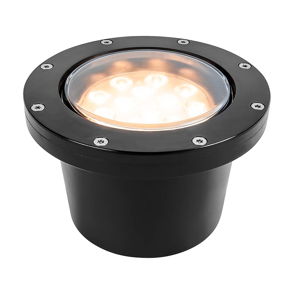 Tecnolite - Lámpara de Piso LED Empotrable Ideal Zona Costera 12 W, Luz Suave Cálida, IP65, IK06, LED integrado