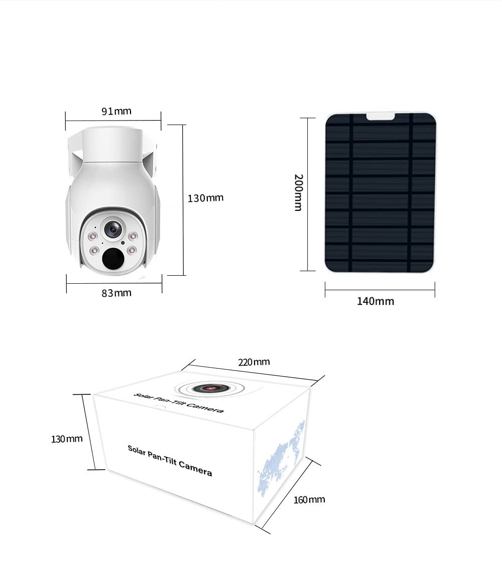 ZDQC Cámara Solar inalámbrica, Cámara de videovigilancia 4G, detección de Movimiento pir, Alarma de aplicación de Sirena, diálogo bidireccional
