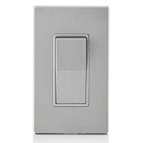 Leviton 076-05601-2GY Interruptor Silencioso 15A-120/277V Decora, Gris (No Incluye Placa), pack of/paquete de 1