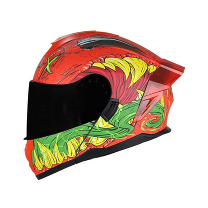 Casco Edge Boston Integral para Motocicleta con Doble Visor - XL - MONSTER NARANJA