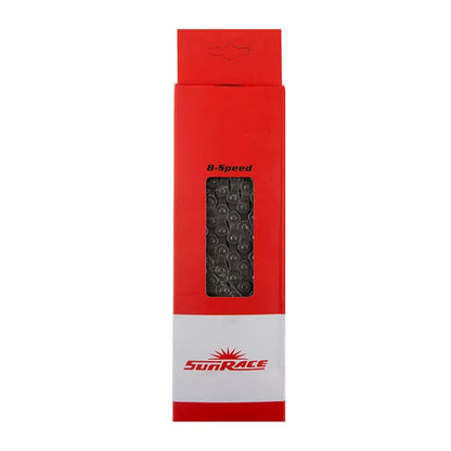 SunRace CNM84 Cadena 8 Velocidades 116 Eslabones 1/2x3/32 Gris con Candado