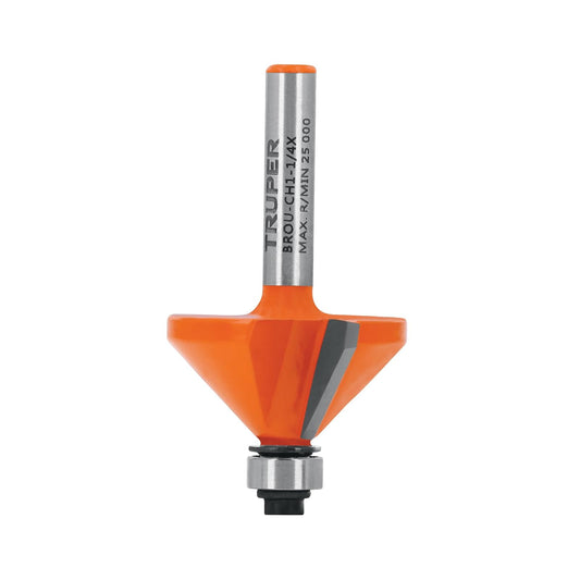 Truper BROU-CH1-1/4X, Broca para router, chaflán con balero, 1-1/4"