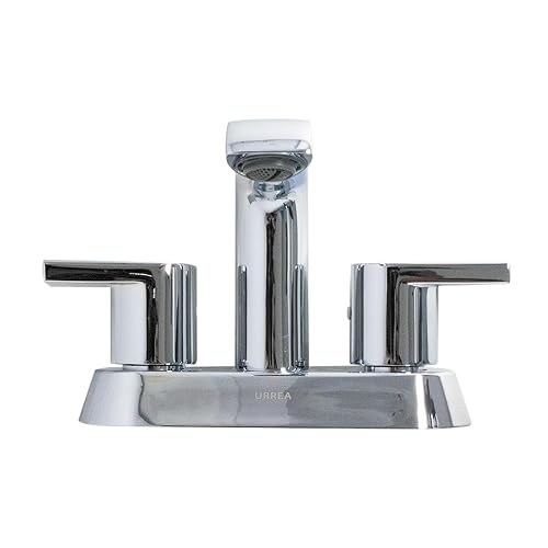 URREA Mezcladora de 4" de Latón con Manerales de Palanca, Acabado Cromo, 12CL