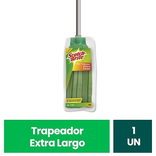 Scotch-Brite 3M Trapeador Absorbente Extra Largo para Todo Tipo de Pisos | Ideal para pisos cerámicos, mármol y madera, Alta absorción, Secado rápido, Uso húmedo o en seco, Previene malos olores